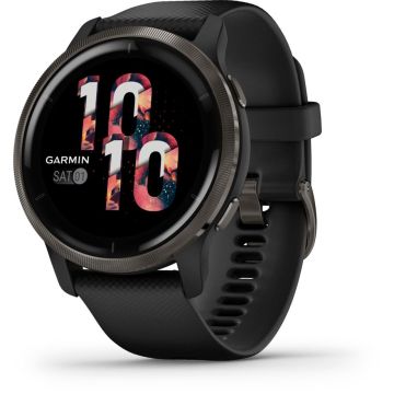 Garmin Venu 2 viedpulkstenis, 45mm, Melns/Pelēks, AMOLED, 11 dienu akumulators