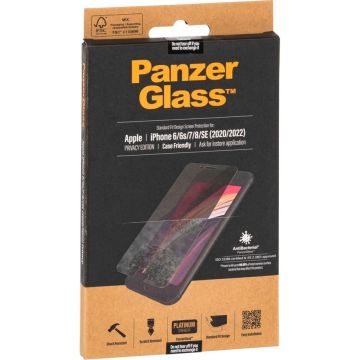 PanzerGlass privātuma aizsargs iPhone 6/6s/7/8/SE 2 caurspīdīgs