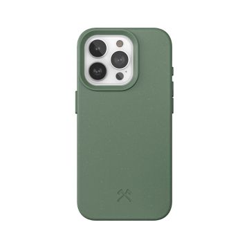 Woodcessories Bio Case MagSafe Bioloģiski noārdāms vāciņš iPhone 15 Pro, pusnakts zaļš