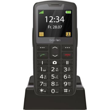 Bea-Fon SL260 podziņu telefons, 2.8" ekrāns 320x240px, 1000mAh akumulators, melns