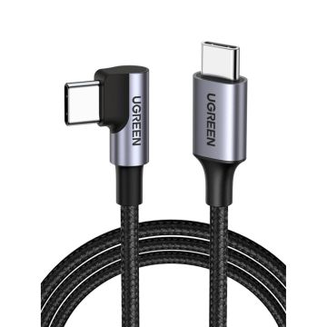 UGREEN USB-C savienojuma kabelis ar USB2.0-C apaļo 1m garu, pelēks, melns