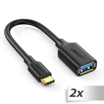 2x1 UGREEN Type-C USB 3.0 Converter Adapter black 150mm