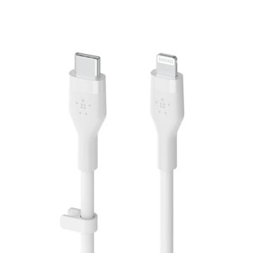 Belkin Flex Lightning/USB-C 15W 3m, MFI, 15W, Balts