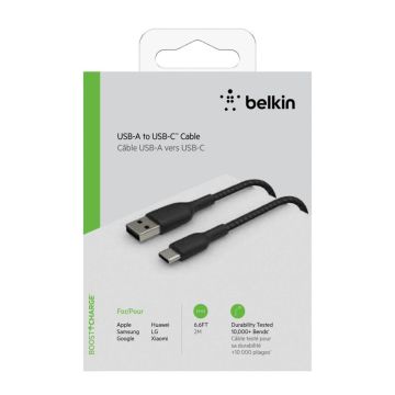 Belkin USB-C/USB-A kabelis 2m pīts, melns