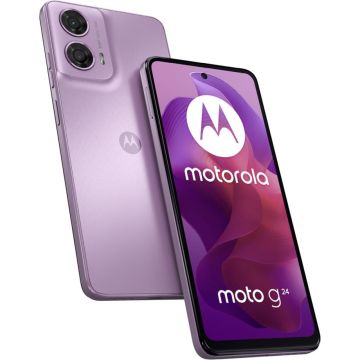 Motorola Moto G24, 6.5" Ekrāns, 8GB RAM, 128GB Atmiņa, Android 13, Rozā Lavanda