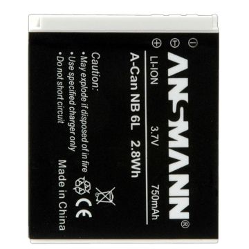 Ansmann A-Can NB-6L Akumulators, 3,7V, 1000mAh (Canon fotoaparātiem)