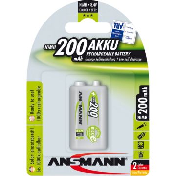 Ansmann maxe akumulators NiMH 9V-Block 200 mAh