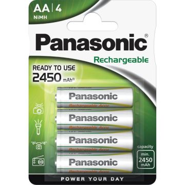 Panasonic Evolta AA NiMH 2450 mAh uzlādējamie akumulatori 4 gab.