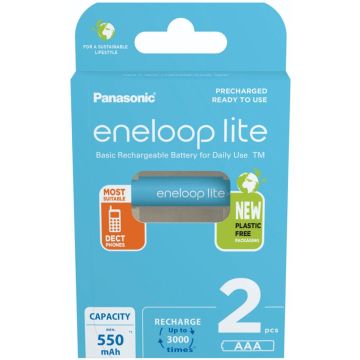 Panasonic Eneloop lite AAA 550mAh NiMH akumulatori 2 gab.