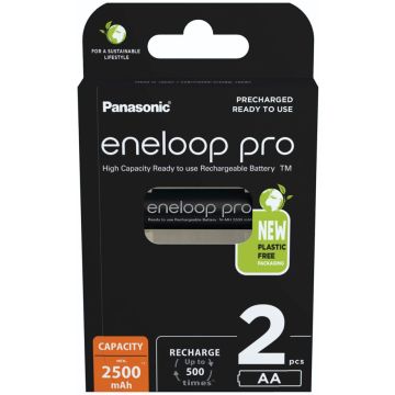 Panasonic Eneloop Pro AA 2500mAh NiMH akumulatori 2 gab.