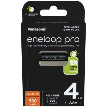 Panasonic Eneloop Pro AAA 930mAh NiMH akumulatori 4 gab.