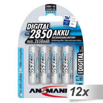 12x4 Ansmann NiMH bat. 2850 Mignon AA 2650 mAh DIGITAL