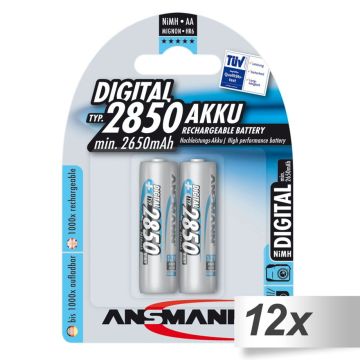 12x2 Ansmann NiMH bat. 2850 Mignon AA 2650 mAh DIGITAL