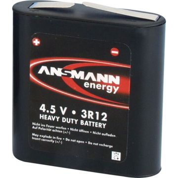 Ansmann 3R12A Plakanā Baterija, 4,5V (Piemērota vecāka tipa lukturiem, radio)