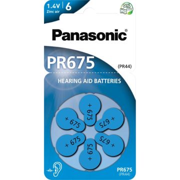 Panasonic PR 675 Zinc Air dzirdes aparāta baterijas 6 gab.