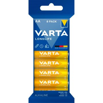 Varta Longlife AA LR6 baterijas lielpaka 8 gab.