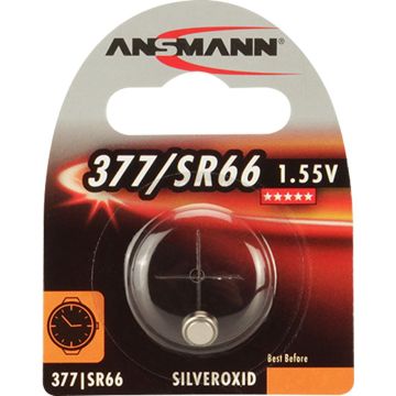 Ansmann 377 Sudraba Oksīda Baterija, SR66, 1,55V (Piemērota pulksteņiem, kalkulatoriem)