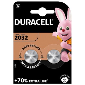 Duracell CR2032 3V Litija baterija 2 gab.