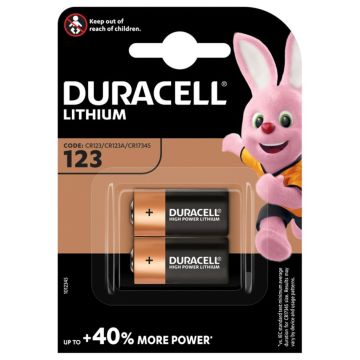 Duracell Lithium CR123A foto baterija 3V 1400mAh 2 gab.