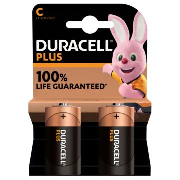 Duracell Plus C LR14 1,5V baterija 2 gab.