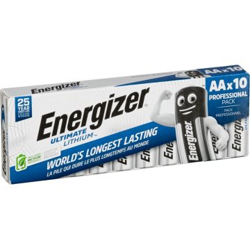 Energizer Ultimate Lithium AA LR6 1,5V baterijas 10 gab.