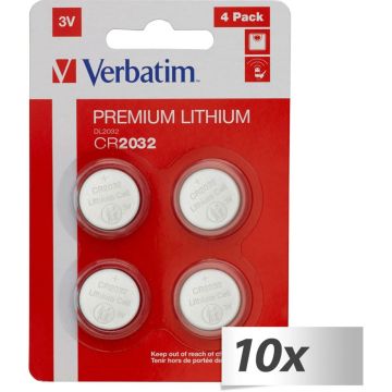 10x4 Verbatim CR 2032 Lithium battery 49533