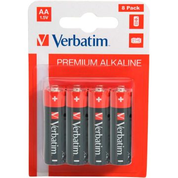 Verbatim Alkaline AA LR6 baterijas 8 gab.