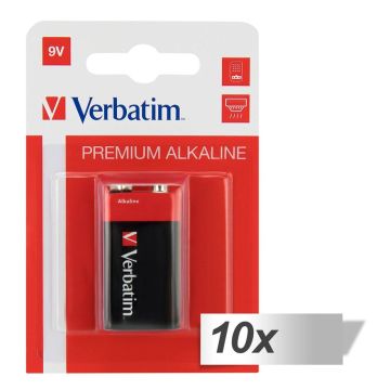 10x1 Verbatim Alkaline battery 9V-Block 6 LR 61 49924