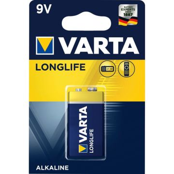 10x1 Varta Longlife Extra 9V block 6 LR 61 PU inner box