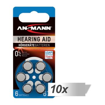 10x6 Ansmann Zinc-Air 675 (PR44)