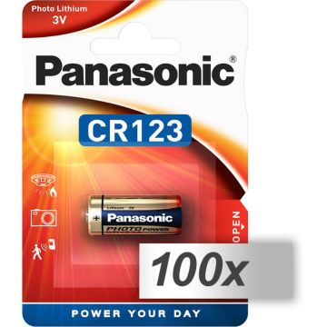 100x1 Panasonic Photo CR-123 A Lithium VPE Outer Box