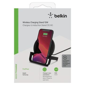 Belkin BOOST Charge Bezvadu Statīvs 10W Micro-USB kabelis, strāvas adapteris, Melns