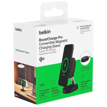 Belkin BOOST Charge Pro Qi2 Magnētiskais bezvadu lādētājs, 15W, melns