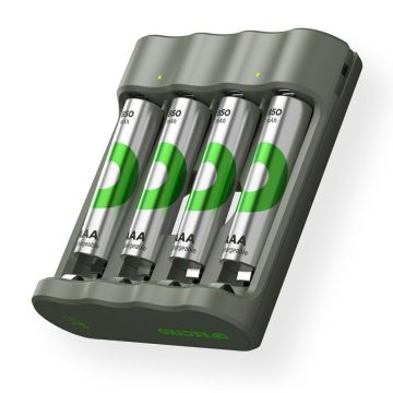 GP ReCyko B441 4-vietīgs USB lādētājs ar 4x AAA NiMh 850mAh akumulatoriem