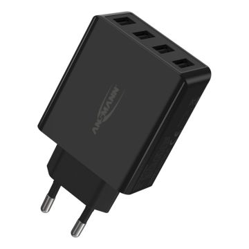 Ansmann mājas lādētājs HC430 4xUSB 3000mA melns