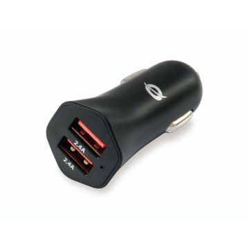 Conceptronic CARDEN04B USB auto lādētājs, 24W, 2x USB-A