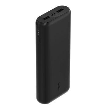 Belkin Kompakts 3-Portu Powerbank 20.000mAh 20W USB-C/C, Melns