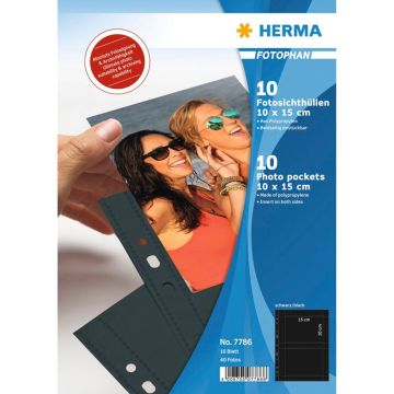 Herma foto kabatiņas A410x15 horiz. 10 loksnes melns 7786