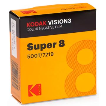 Kodak S8 Vision3 500T 8mm krāsu negatīvā ECN procesa kino filma, ISO 500, dzeltenai gaismai