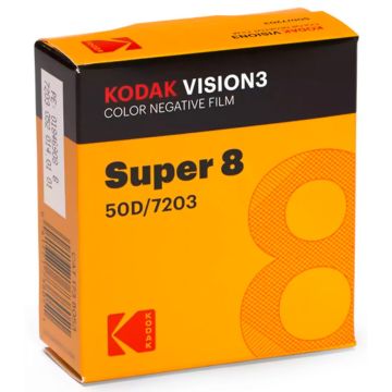 Kodak S8 Vision3 50D 8mm krāsu negatīvā ECN procesa kino filma, ISO 50, dienas gaismai