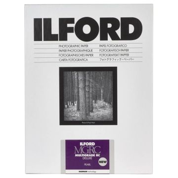 Ilford MG RC DL 44M pearl melnbaltais foto papīrs 24x30cm 10 loksnes