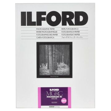 Ilford MG RC DL 1M glossy melnbaltais foto papīrs 30x40cm 50 loksnes