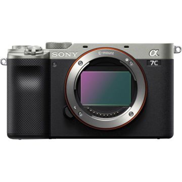 Sony Alpha 7C Pilna Kadra Kompaktā Bezspoguļa Kamera, 24.2MP, 3" Ekrāns, 4K Video, Tikai Korpuss, Sudraba/Melna