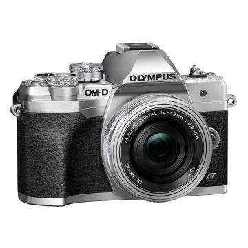 Olympus OM-D E-M10 Mark IV Bezspoguļa Kameras Komplekts ar 14-42mm Pancake Zoom Objektīvu, 20MP, 3" Ekrāns, 4K Video, Sudraba