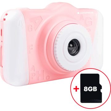 AgfaPhoto Realikids Cam 2 Bērnu Digitālā Fotokamera, 5MP, 2" Ekrāns, HD Video, ar 8GB SD Karti, Rozā