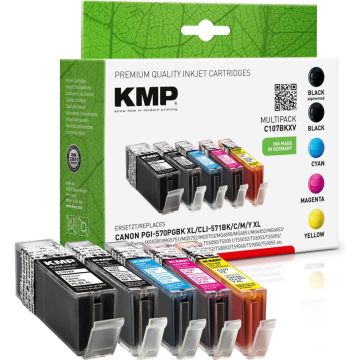 KMP C107BKXV Multipack saderīgs ar Canon PGI-570/CLI-571 XL tinte