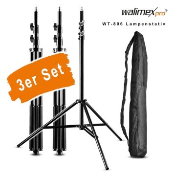 walimex komplekts 3 x WT-806 statīvi 256cm