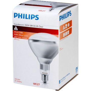 Philips infrasarkanā lampa BR125 IR 250W E27 230-250V CL