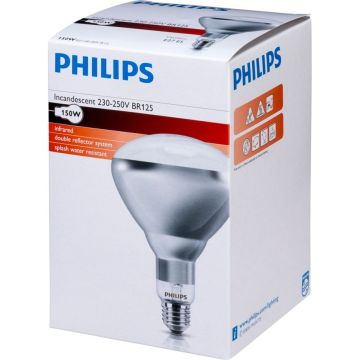 Philips infrasarkanā lampa BR125 IR 150W E27 230-250V CL