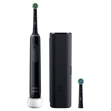 Oral-B PRO 3 3500 elektriskā zobu birste, Black Edition, ceļojuma futrālis komplektā